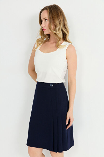 Selen Normal Bel Siyah Kadın Düz Standart Etek 25YSL3466