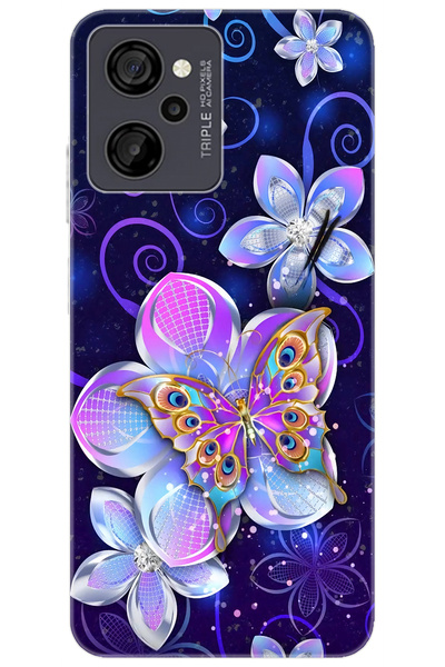 CASPER Via M40 / Via M45 Uyumlu Kılıf Desen Baskılı Silikon Kelebek ve Çiçekler STK:718 CP-xHjAUkH