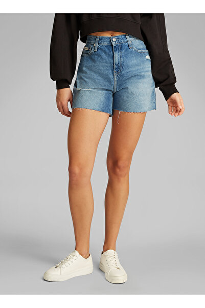 Calvin Klein % 100 Pamuk Mom Fit Kot Short J20J2251591AA SHORT J20J225159 1AA