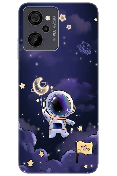 CASPER Via M40 / Via M45 Uyumlu Kılıf Desen Baskılı Silikon Astronot STK:738 CP-iCw5kjN