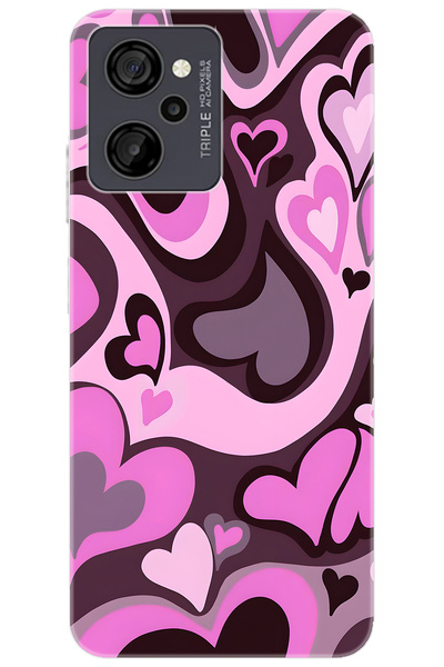 CASPER Via M40 / Via M45 Uyumlu Kılıf Desen Baskılı Silikon Kalp Dalgası STK:724 CP-XssKSsW