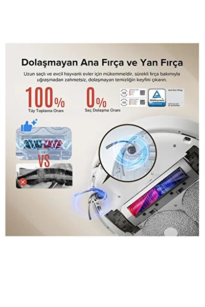 Roborock 18500pa En Güçlüsü En Akıllısı Otomatik Yıkama&Kurutma Görüntülü Arama QRevo Curv Robot Süpürge