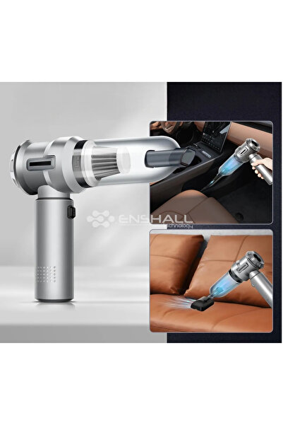 Enshall Technology Yeni Kablosuz Şarjlı 3 Kademeli 2ın1 Profesyonel Ultra Çekim Güçlü Mini Araç Süpürgesi