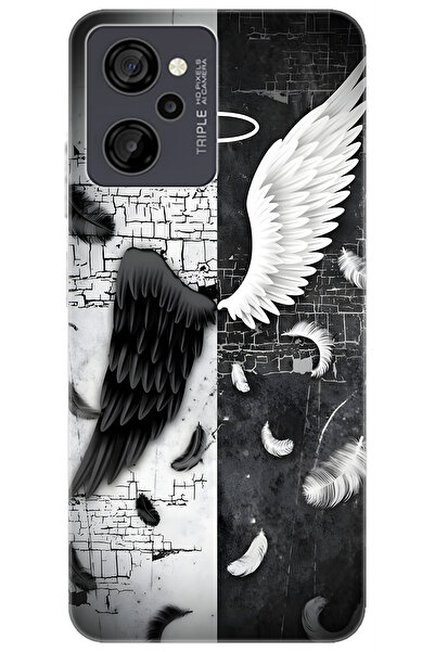 CASPER Via M40 / Via M45 Uyumlu Kılıf Desen Baskılı Silikon Melek ve Şeytan S...