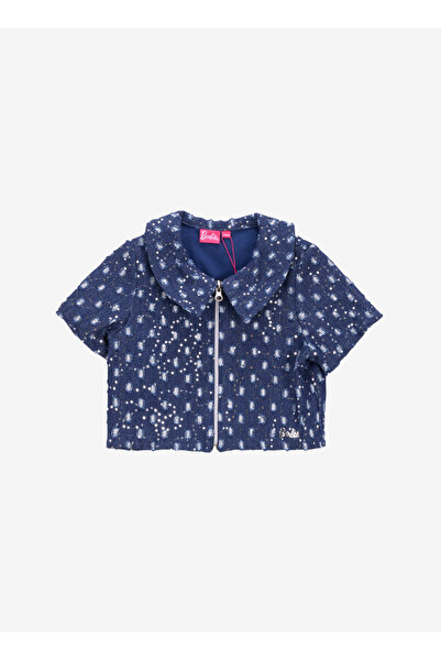 Barbie Lacivert Kız Çocuk Jakarlı Gömlek BRB5SG-GML6590