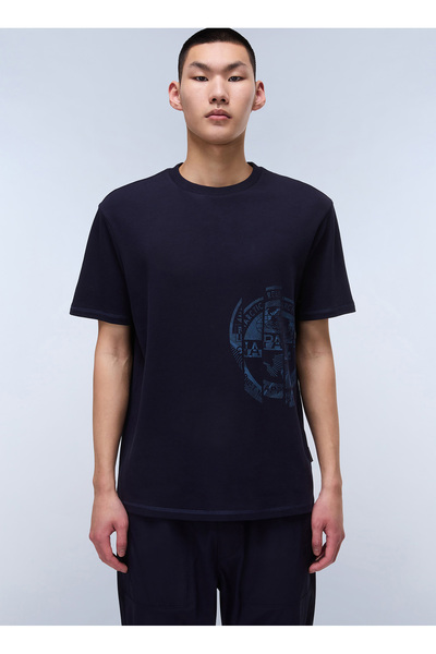 Napapijri Np0a4iea1761-s-vanni Prt Ss Lacivert Relaxed Erkek T-shirt
