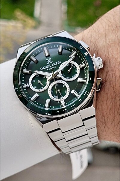 Daniel Klein Kadranı Yeşil Kordonu Gümüş Renk İç Göstergeleri Aktif Erkek Kol...