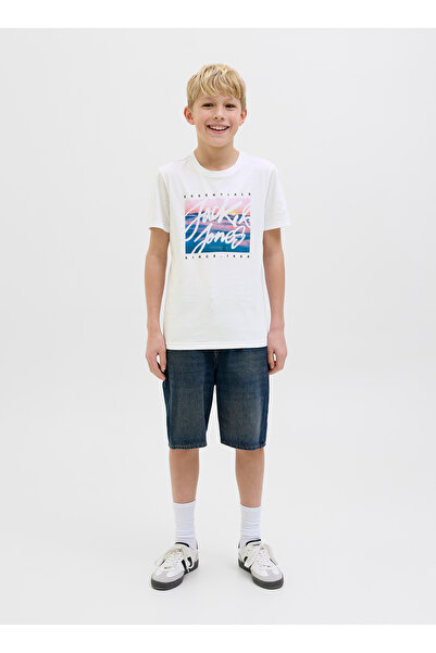 Jack & Jones Baskılı Beyaz Erkek Çocuk T-Shirt 12269809