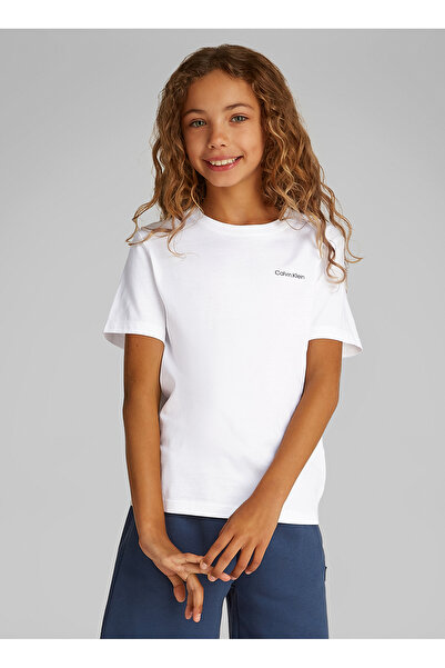 Calvin Klein Baskılı Beyaz Erkek Çocuk T-Shirt IU0IU00683YAF