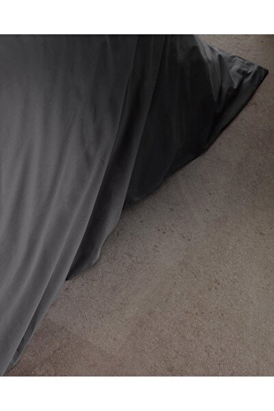 Madame Coco Manon Doppelbettbezug, 100 % Baumwolle, Ranforce, einfarbig, Anthrazit