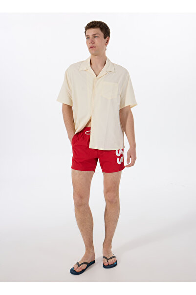 BOSS Kırmızı Erkek Şort Mayo Octopus