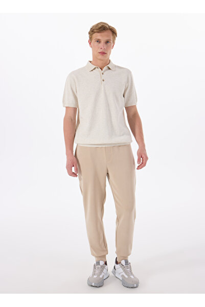 Jeep Lastikli Bel Basic Bej Erkek Eşofman Altı J5SM-EA7301