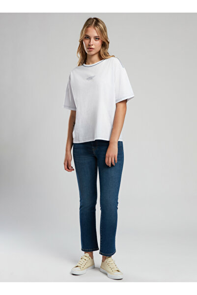 Lee Cooper Crew Neck Printed Ecru Women's T-Shirt 252 Lcf 242014 Karbe Ecru-L