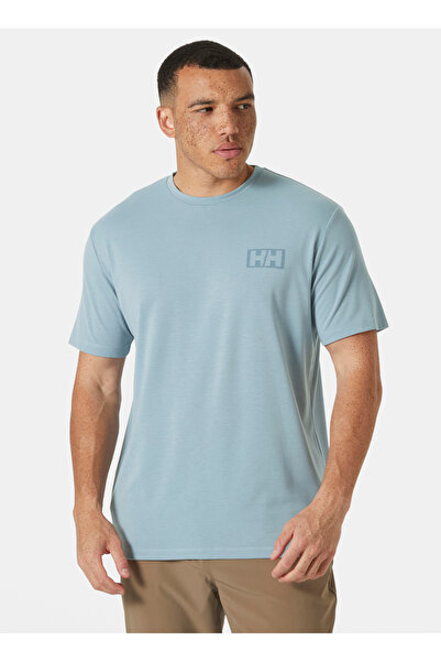 Helly Hansen HHA.63082_HELLY HANSEN SKOG RECYCLE Açık Mavi Bisiklet Yaka Normal Düz Erkek T-Shirt