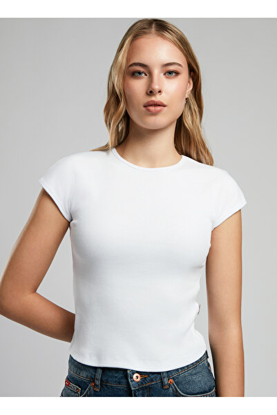 Lee Cooper Crew Neck Plain White Women's T-Shirt 252 Lcf 242015 Rosa White