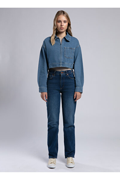 Lee Cooper Women's Denim Jacket 252 Lcf 131004 Crop Denim