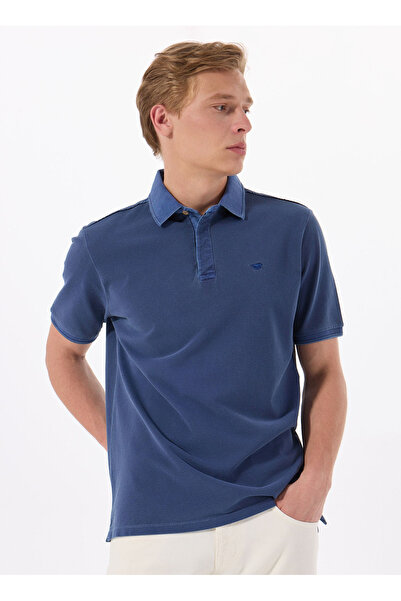 Mustang Nakışlı Lacivert Erkek Polo T-Shirt M5SM-TST1326