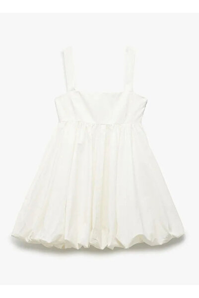 Koton Rochie albă pentru femei guler tip Peter Pan Regular Fit 5SAK80359PW