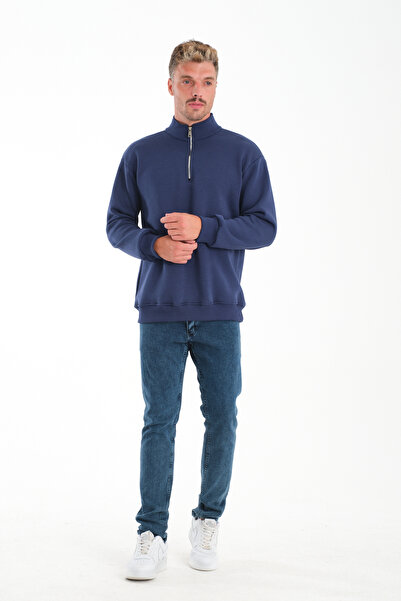 KAPHONE Мъжка блуза с половин цип, подплатена с тринишкова флийсова подплата