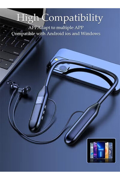 Generic 5.3 Wireless Bluetooth Neckband Headphones, Stereo Noise Cancelling Sweatproof Earphones