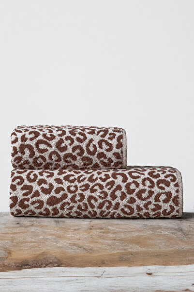 DNZGÜLCAN Leopard Towel Set Turkish Bath Set – 50X90 and 70X140 cm Bath Towel Set