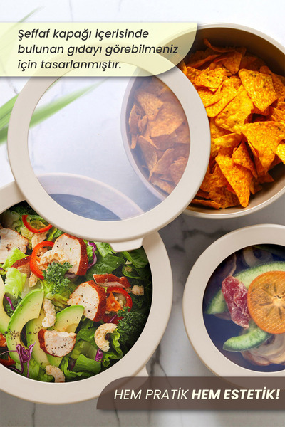 MYBOX Ayza Set of 2 Round Storage Containers Microwave and Freezer Safe Multi-Purpose Kitchen Storage Container 1.5-2.5L