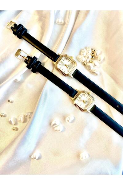 FEYSER Özel Seri Kare Deri Kordonlu Vintage Kadın Kol Saati