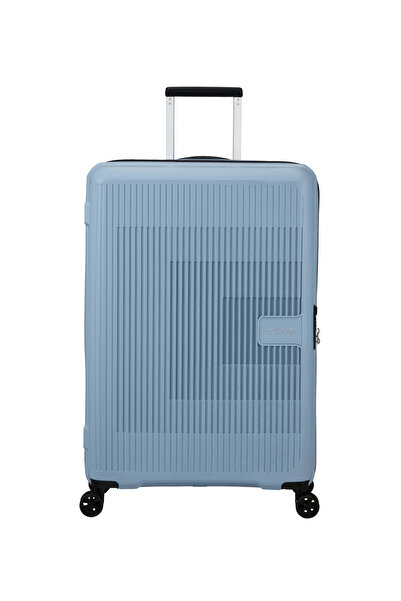 American Tourister Mavi Çekçekli Sert Valiz AEROSTEP-SPINNER 77/28 EXP TSA