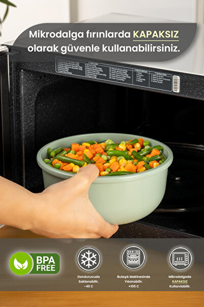 MYBOX Ayza Set of 2 Round Storage Containers Microwave and Freezer Safe Multi-Purpose Kitchen Storage Container 1.5-2.5L
