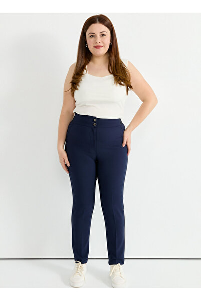 Selen Normal Bel Normal Lacivert Kadın Pantolon 25YSL5395