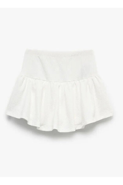 Koton Elastický pas Regular Fit bílé dívčí šortky 5SKG40014AK