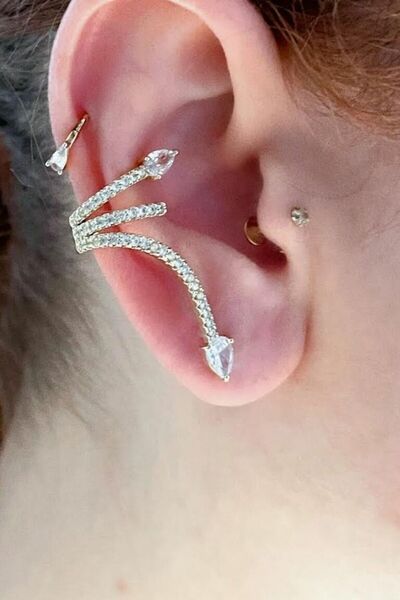 Asteria Jewelry أقراط مترابطة بالغضروف (فردية - تناسب الأذن اليمنى)