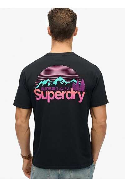 SUPERDRY Bisiklet Yaka Siyah Erkek T-Shirt M1012175A-02A_CL GREAT OUTDOORS CHE