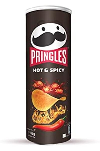 Pringles Pringles Hot & Spicy Flavour - Potato Chips - 165gm - Crispy Snack - Crunchy Snack Food for Movies,