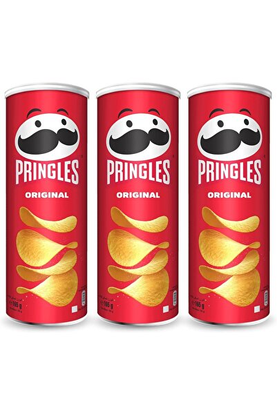 Pringles رقائق البطاطس المملحة الكلاسيكية - نكهة أصلية - عبوة من 3 علب