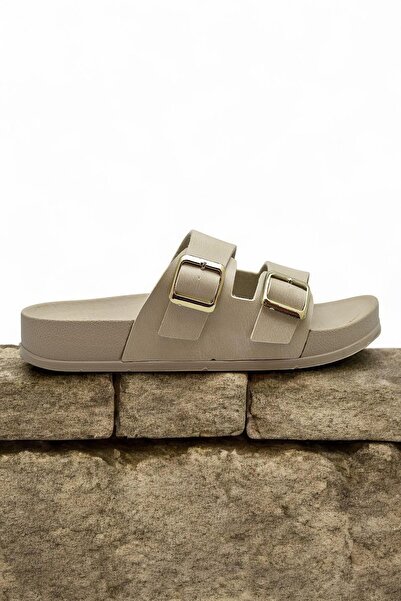 ISPARTALILAR 210 Ctk Comfortable Sole Daily Women's Slippers Double Buckle Women's Slippers