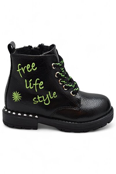 ISPARTALILAR 271 Orthopedic Lace up Zippered Girl's Baby Boots Shoes Furry Girl's Boots