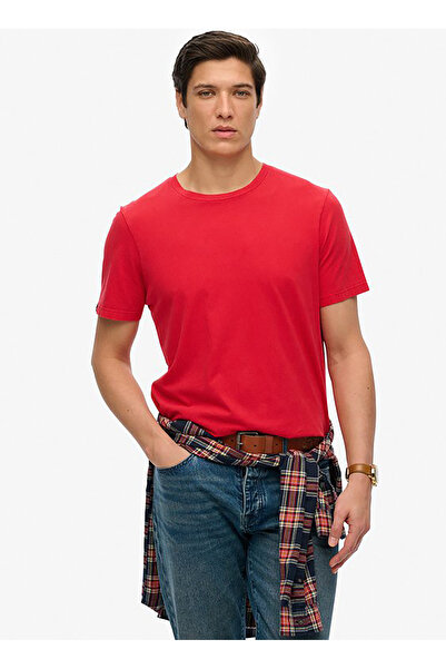 SUPERDRY Bisiklet Yaka Kırmızı Erkek T-Shirt M1012140A-F7L_CLASSIC ESSENTIAL TEE