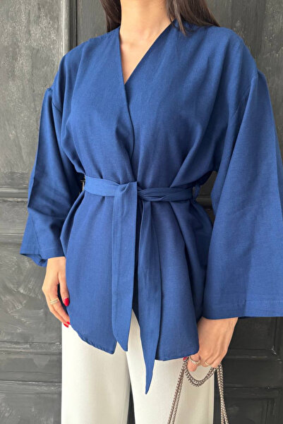 oshebu Námořnická modř – Dámské kimono s páskem