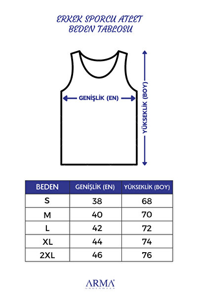 Arma Yıldız Men's Cotton Athlete Rambo Singlet Gray 3 Pack
