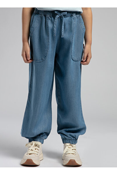Lee Cooper Lastikli Bel Açık Mavi Kız Çocuk Denim Pantolon 252 LCG 121004