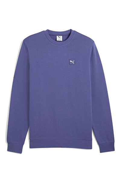 Puma 69089546 ESS ELEVATED Crew TR Mor Yuvarlak Yaka Regular Fit Düz Erkek Sweatshırt
