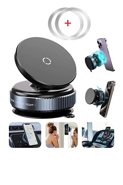PSGT K009 360 Derece Dönebilen Vakumlu Magnetik Telefon Tutucu Ayna-Cam-Araba...