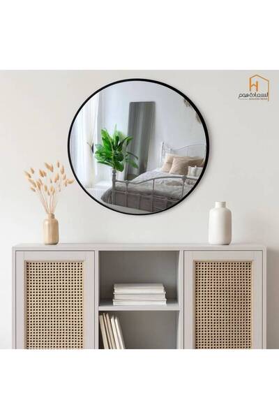 Al Saada Home Mirror with Aluminum Frame - 100*100 - Black