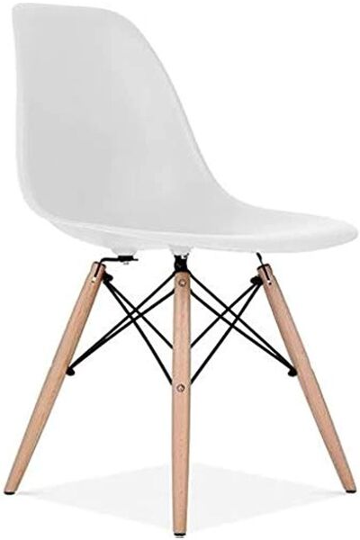 AWF AL WADI FURNITURE كرسي طعام بلاستيكي من فريلو إيمز بأرجل من شبك معدني صلب...