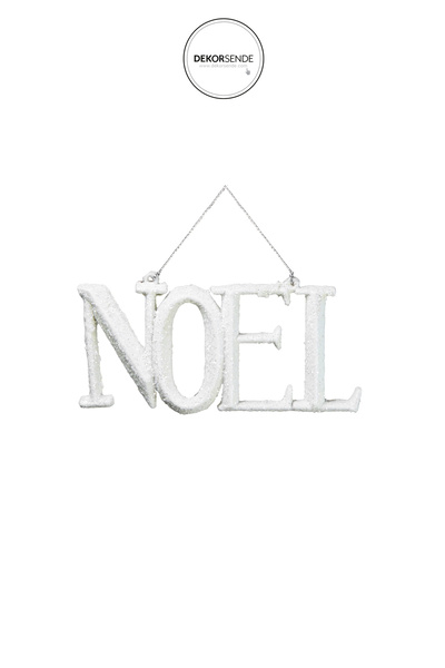 Dekorsende Χριστουγεννιάτικο Στολίδι Ασημί 2 τεμάχια ΧΡΙΣΤΟΥΓΕΝΝΙΑΤΙΚΟ ΓΡΑΦΟ Λευκό 13 εκ.