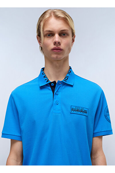 Napapijri NP0A4IN9B2W1-E-AMUNDSEN 1 Mavi Relaxed Erkek T-Shirt