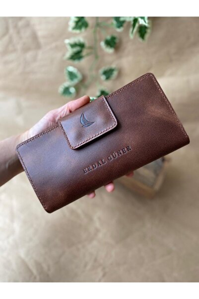 ALESTA LEATHER (اسم الكتابة) محفظة هاتف - جلد طبيعي مصنوع يدويًا