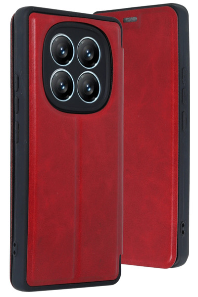 NewFace Zeroshop Xiaomi Redmi Note 14 Pro 4g Case Flip Cover - Red