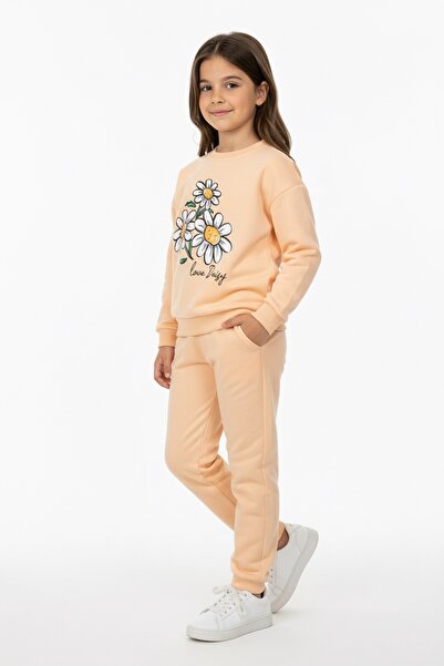 Mnk Baby&Kids Φούτερ για κορίτσια Daisy Motif - MNK0620 ΚΑΦΕ